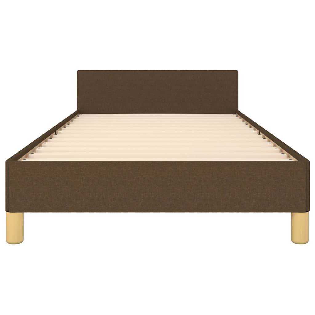 Cadre de lit sans matelas marron foncé 90x200 cm tissu - XIOS