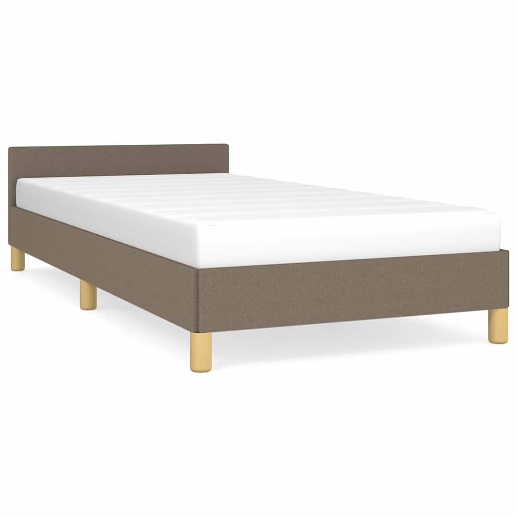 Cadre de lit avec tête de lit sans matelas taupe 90x200cm tissu - XIOS
