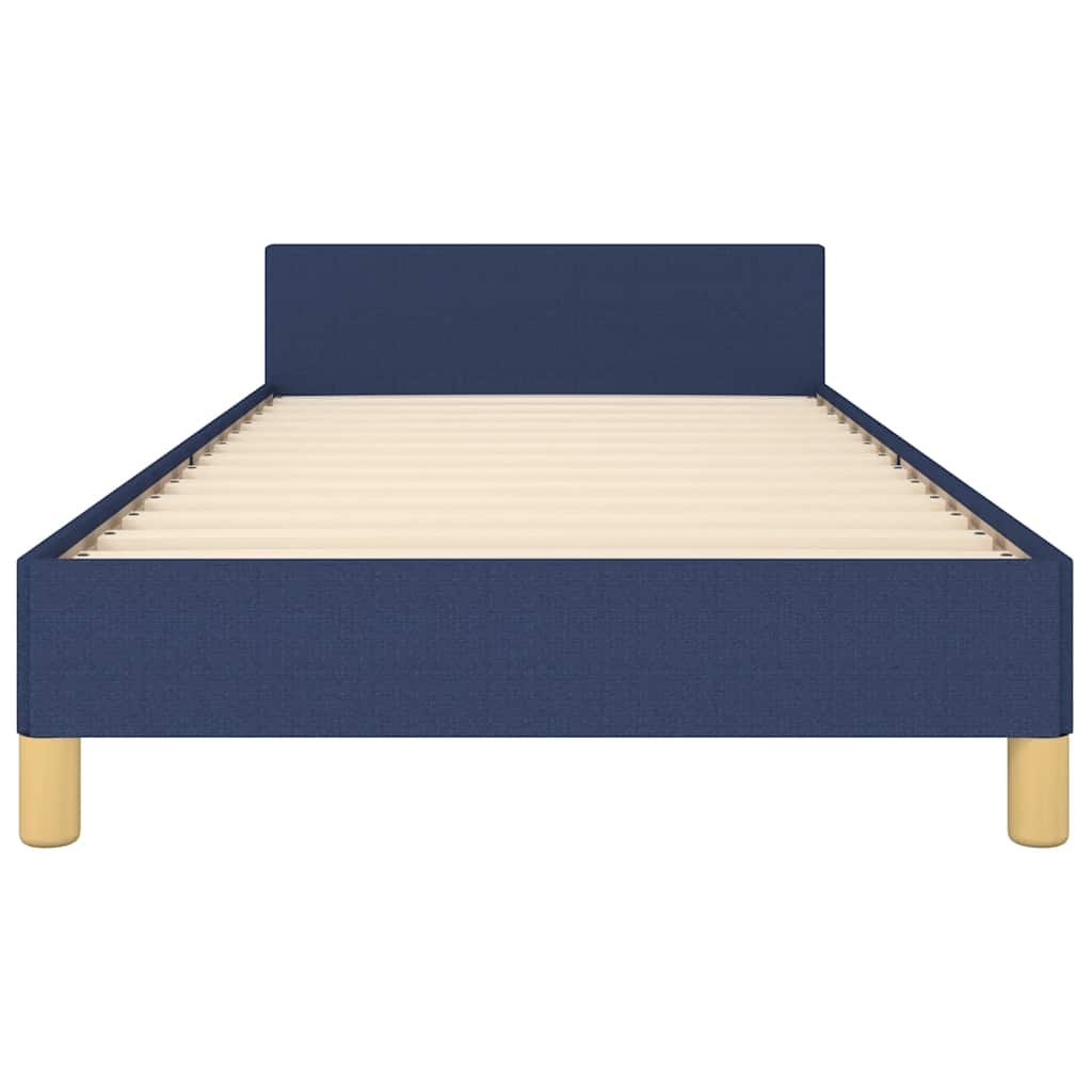 Cadre de lit avec tête de lit sans matelas bleu 90x200 cm tissu - XIOS