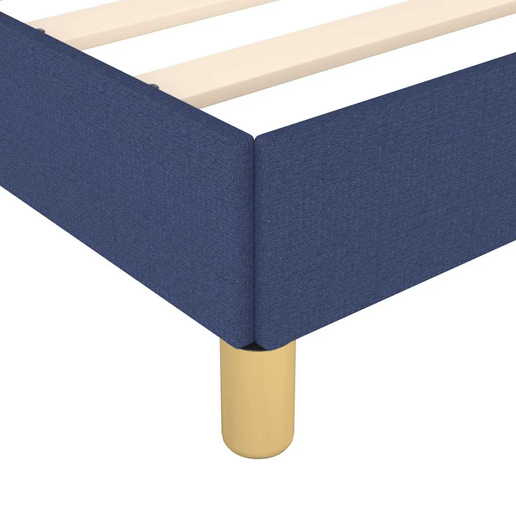 Cadre de lit avec tête de lit sans matelas bleu 100x200cm tissu - XIOS