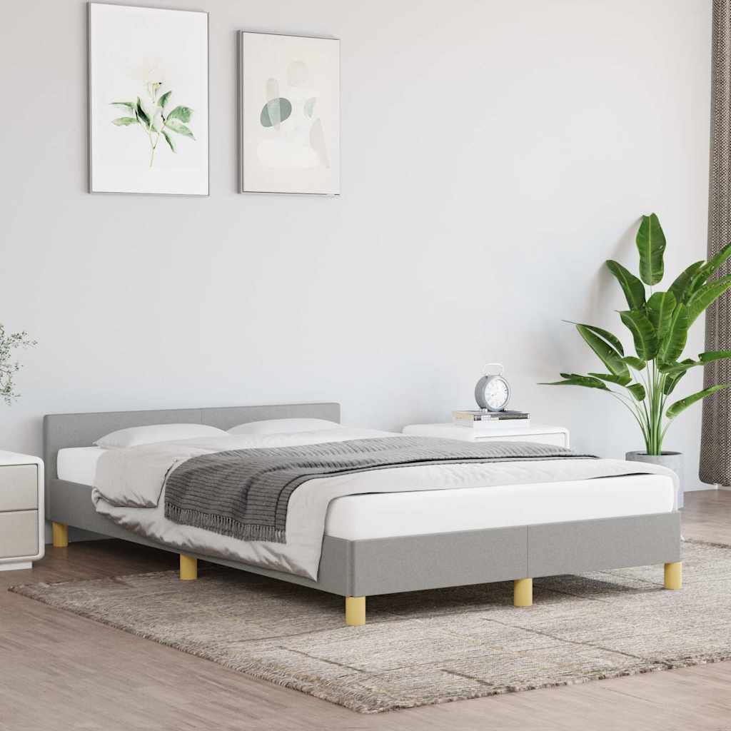 Cadre de lit sans matelas gris clair 120x200 cm tissu - XIOS