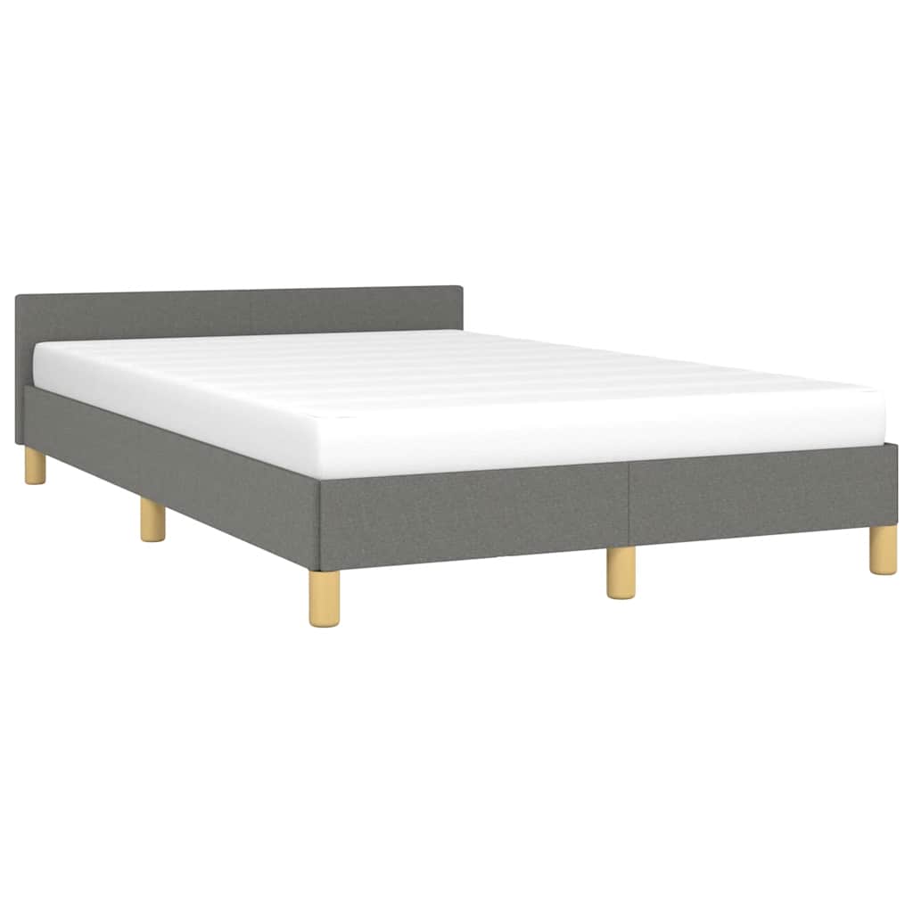 Cadre de lit sans matelas gris foncé 120x200 cm tissu - XIOS