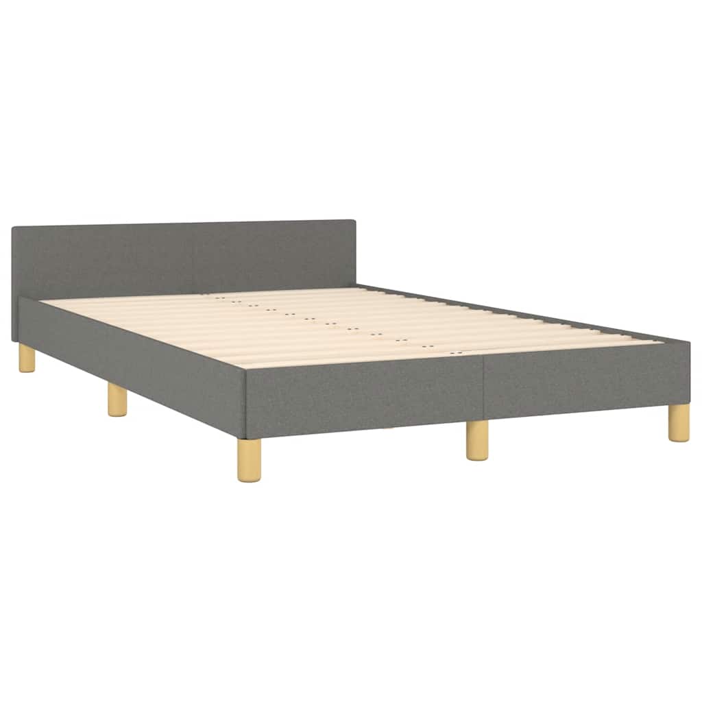 Cadre de lit sans matelas gris foncé 120x200 cm tissu - XIOS