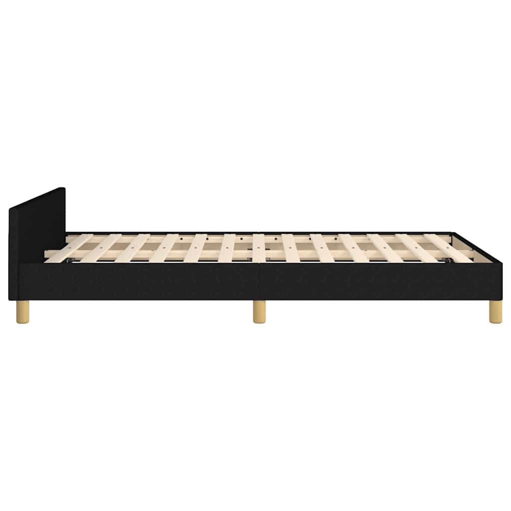 Cadre de lit sans matelas noir 120x200 cm tissu - XIOS