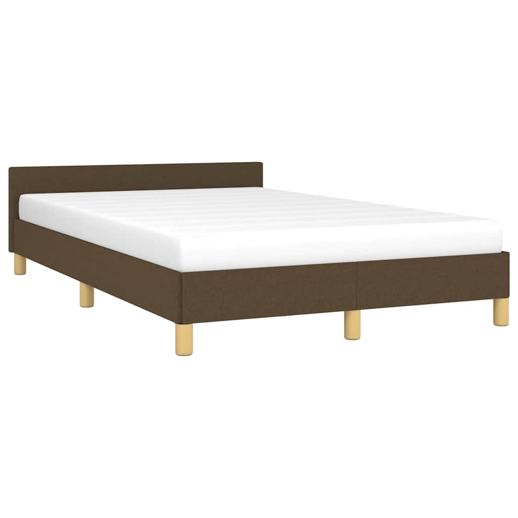 Cadre de lit sans matelas marron foncé 120x200 cm tissu - XIOS