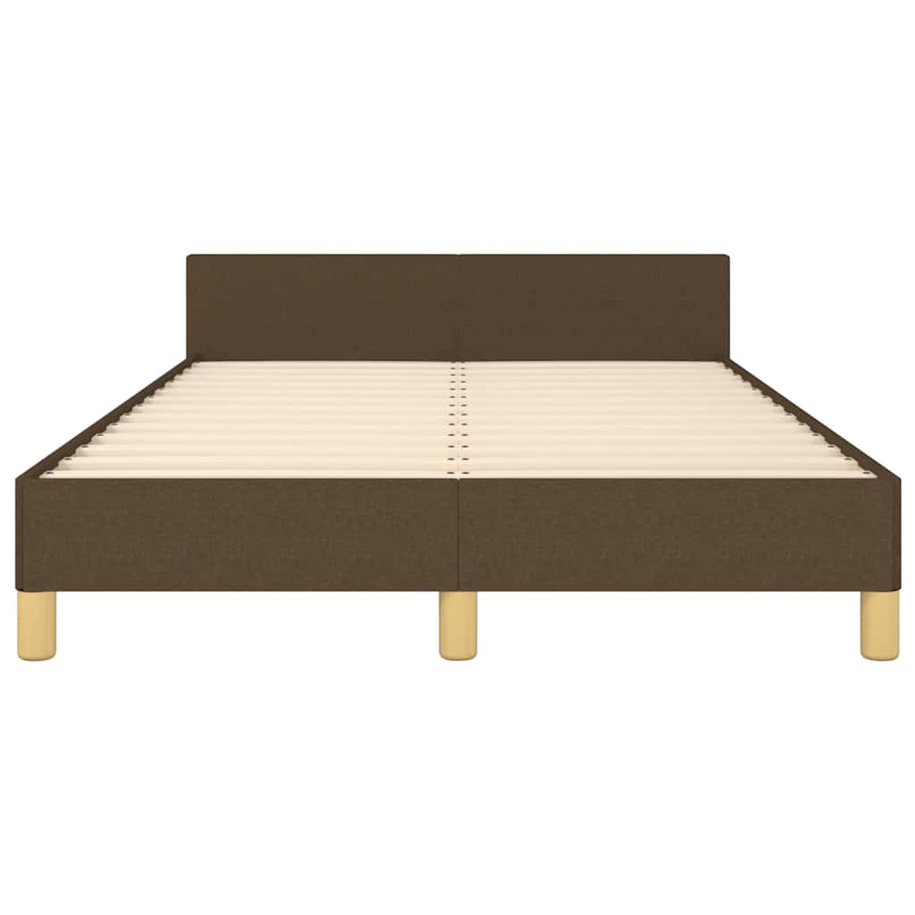 Cadre de lit sans matelas marron foncé 120x200 cm tissu - XIOS