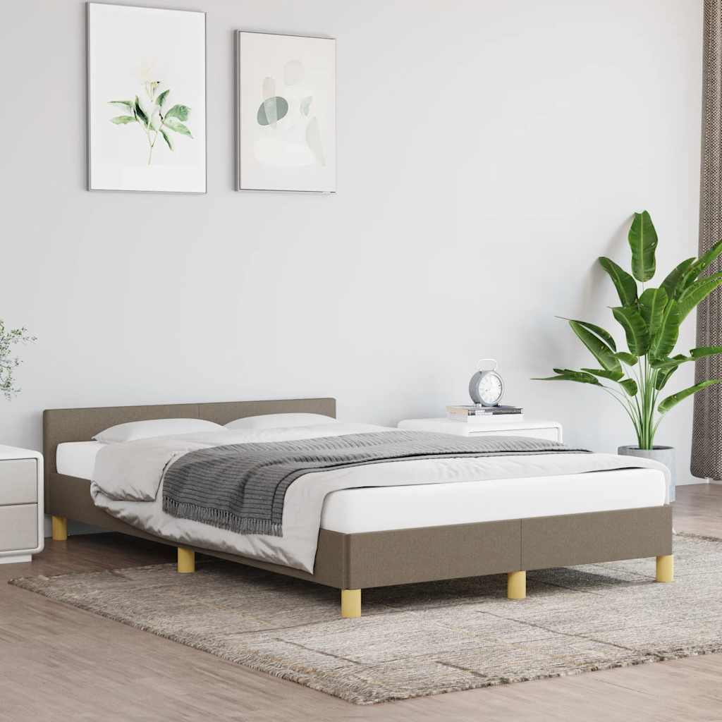 Cadre de lit sans matelas taupe 120x200 cm tissu - XIOS