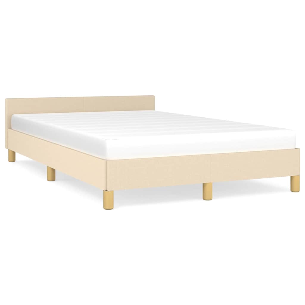 Cadre de lit sans matelas crème 120x200 cm tissu - XIOS