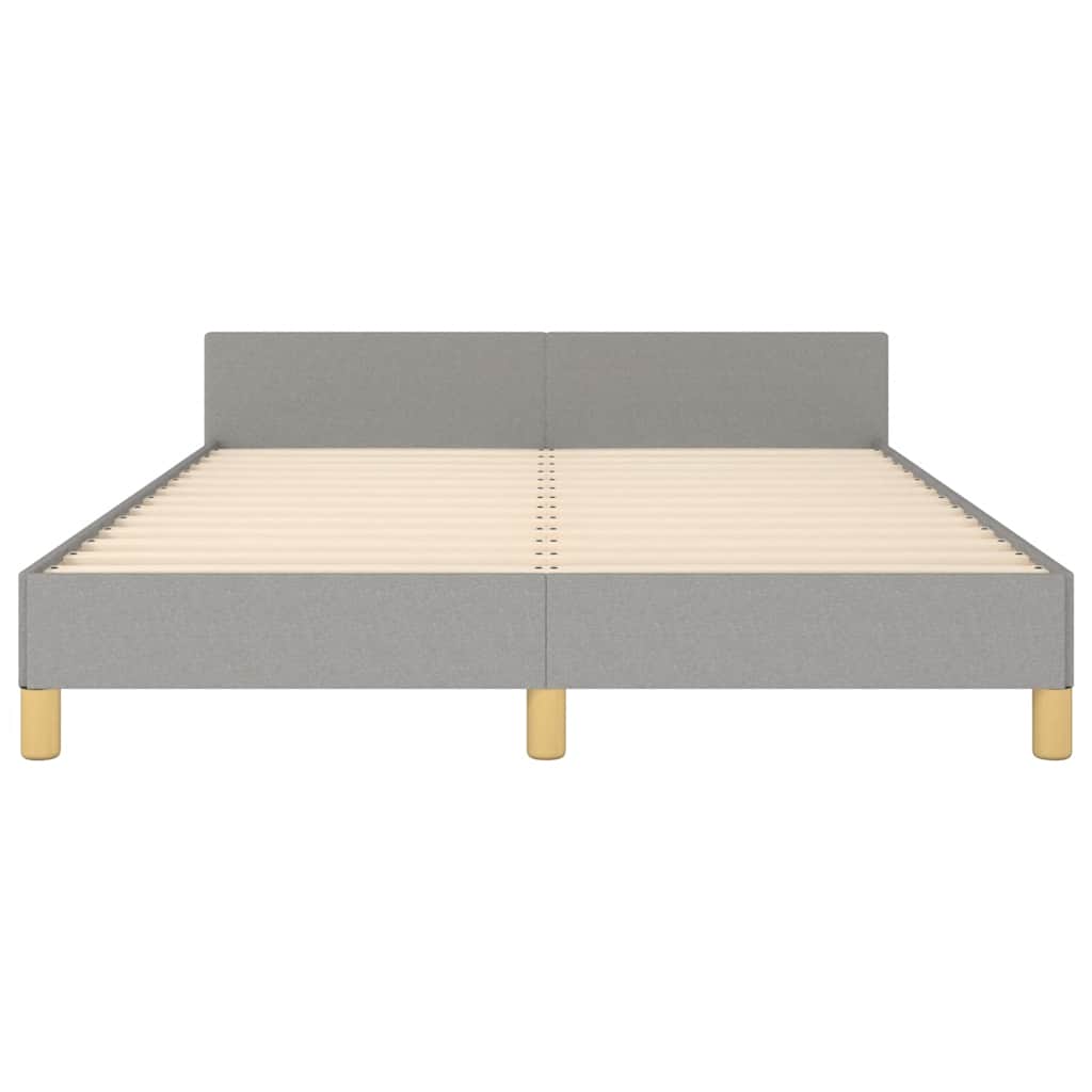 Cadre de lit sans matelas gris clair 140x190 cm tissu - XIOS