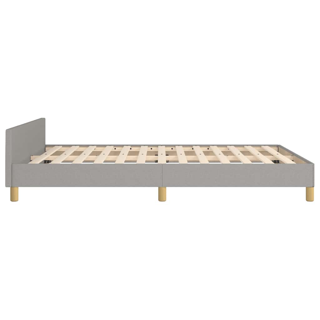 Cadre de lit sans matelas gris clair 140x190 cm tissu - XIOS
