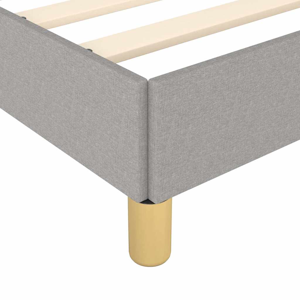 Cadre de lit sans matelas gris clair 140x190 cm tissu - XIOS