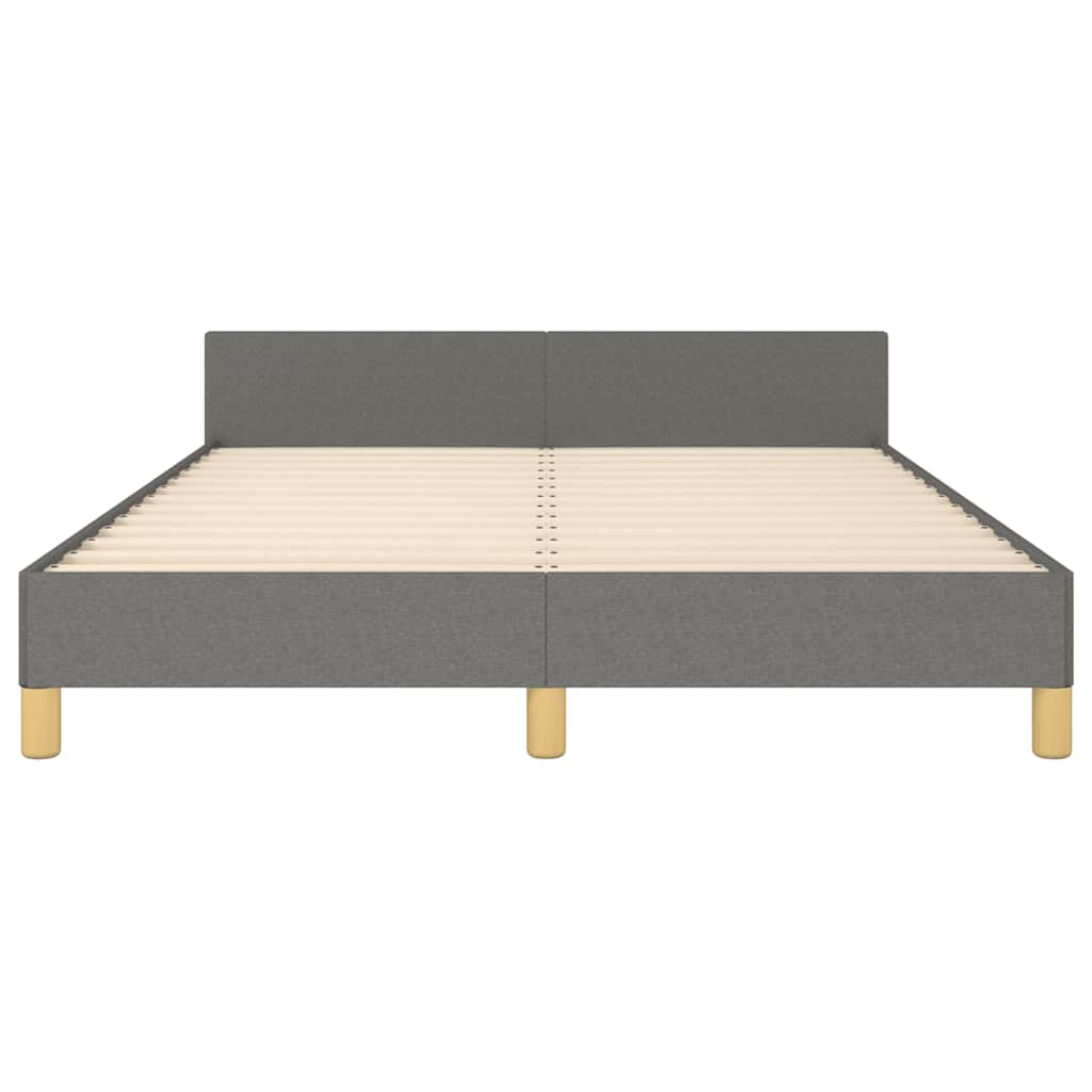 Cadre de lit sans matelas gris foncé 140x190 cm tissu - XIOS