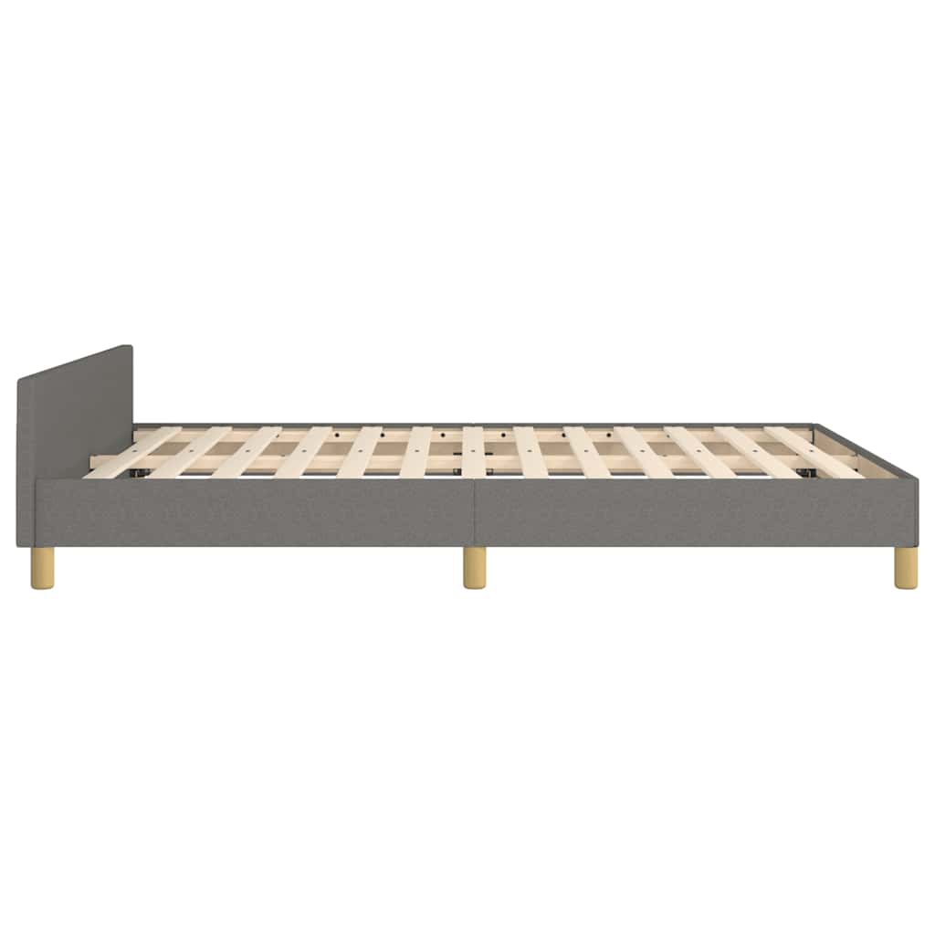 Cadre de lit sans matelas gris foncé 140x190 cm tissu - XIOS