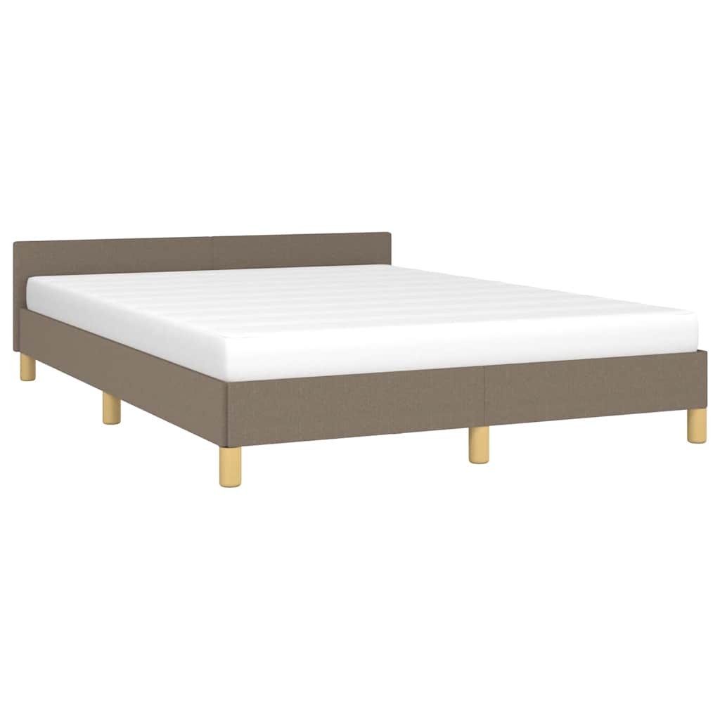 Cadre de lit sans matelas taupe 140x190 cm tissu - XIOS
