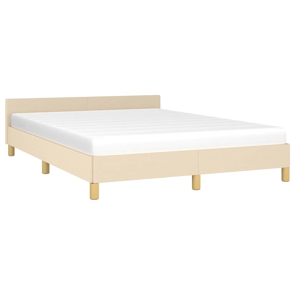 Cadre de lit sans matelas crème 140x190 cm tissu - XIOS
