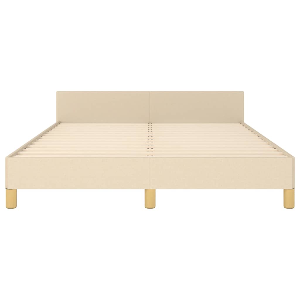 Cadre de lit sans matelas crème 140x190 cm tissu - XIOS