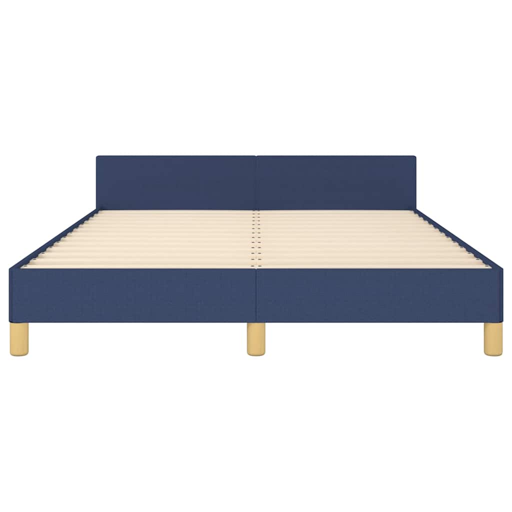 Cadre de lit avec tête de lit sans matelas bleu 140x190cm tissu - XIOS