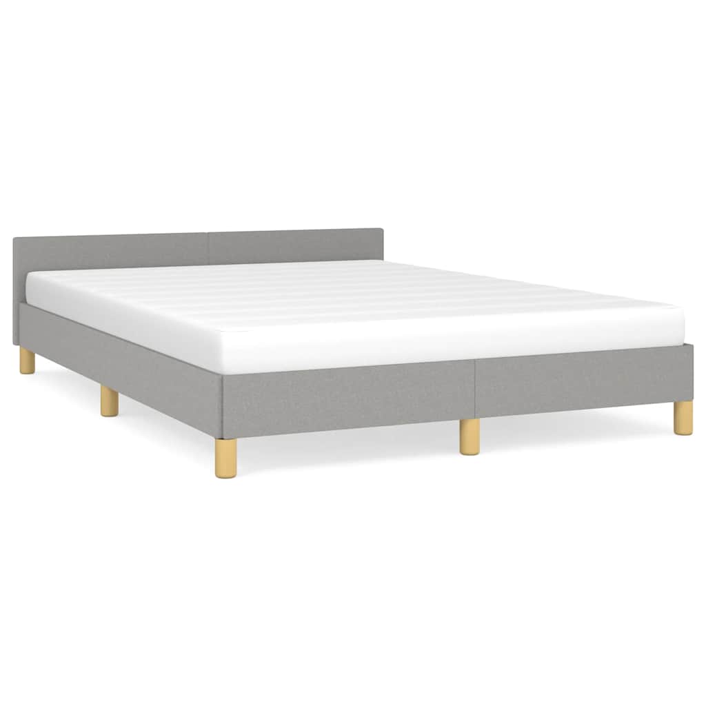 Cadre de lit sans matelas gris clair 140x200 cm tissu - XIOS
