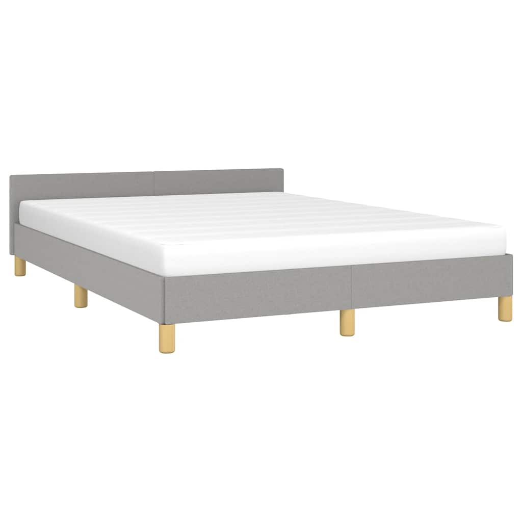 Cadre de lit sans matelas gris clair 140x200 cm tissu - XIOS