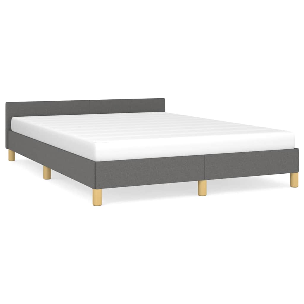 Cadre de lit sans matelas gris foncé 140x200 cm tissu - XIOS