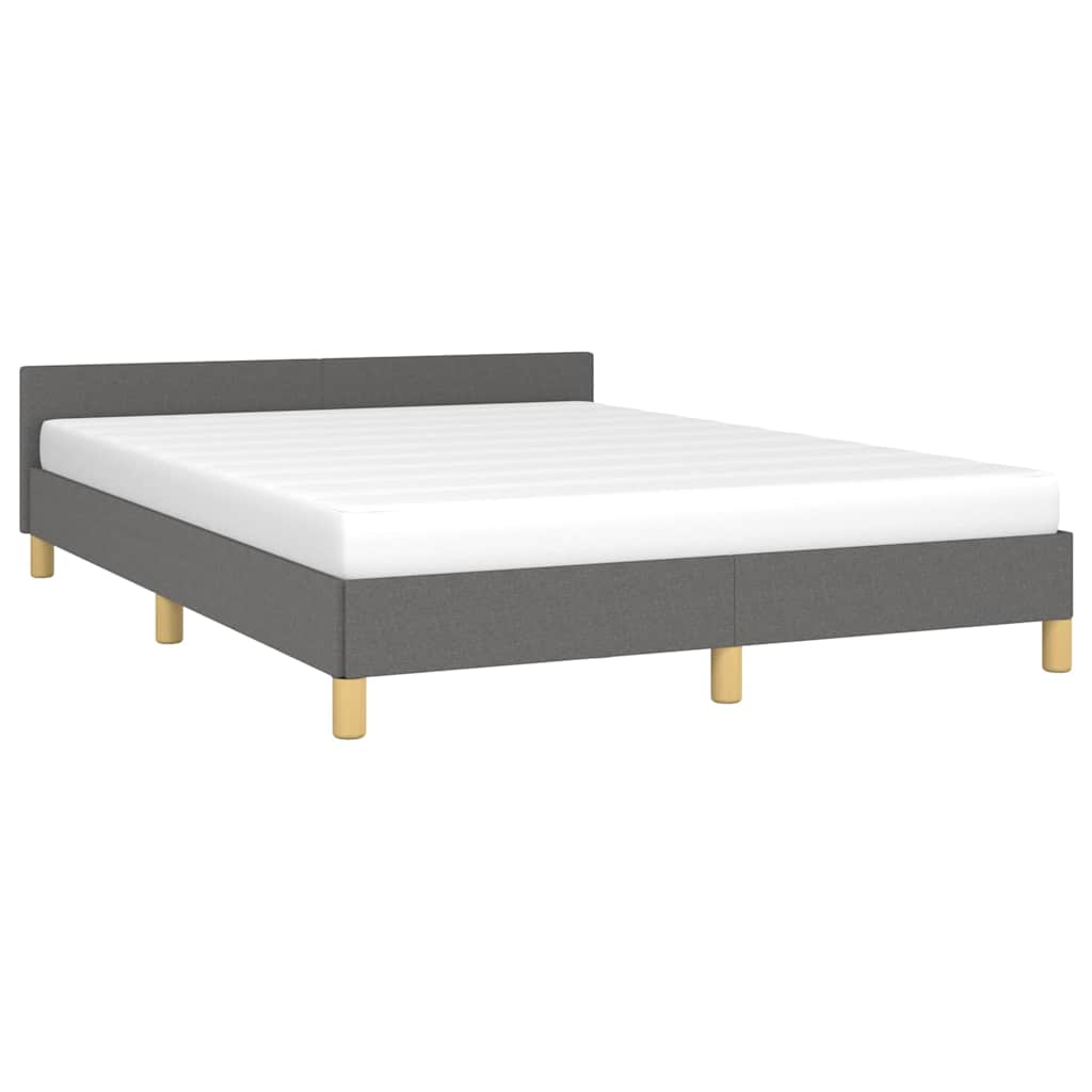 Cadre de lit sans matelas gris foncé 140x200 cm tissu - XIOS