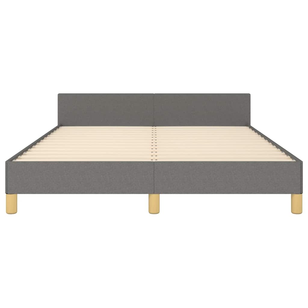 Cadre de lit sans matelas gris foncé 140x200 cm tissu - XIOS