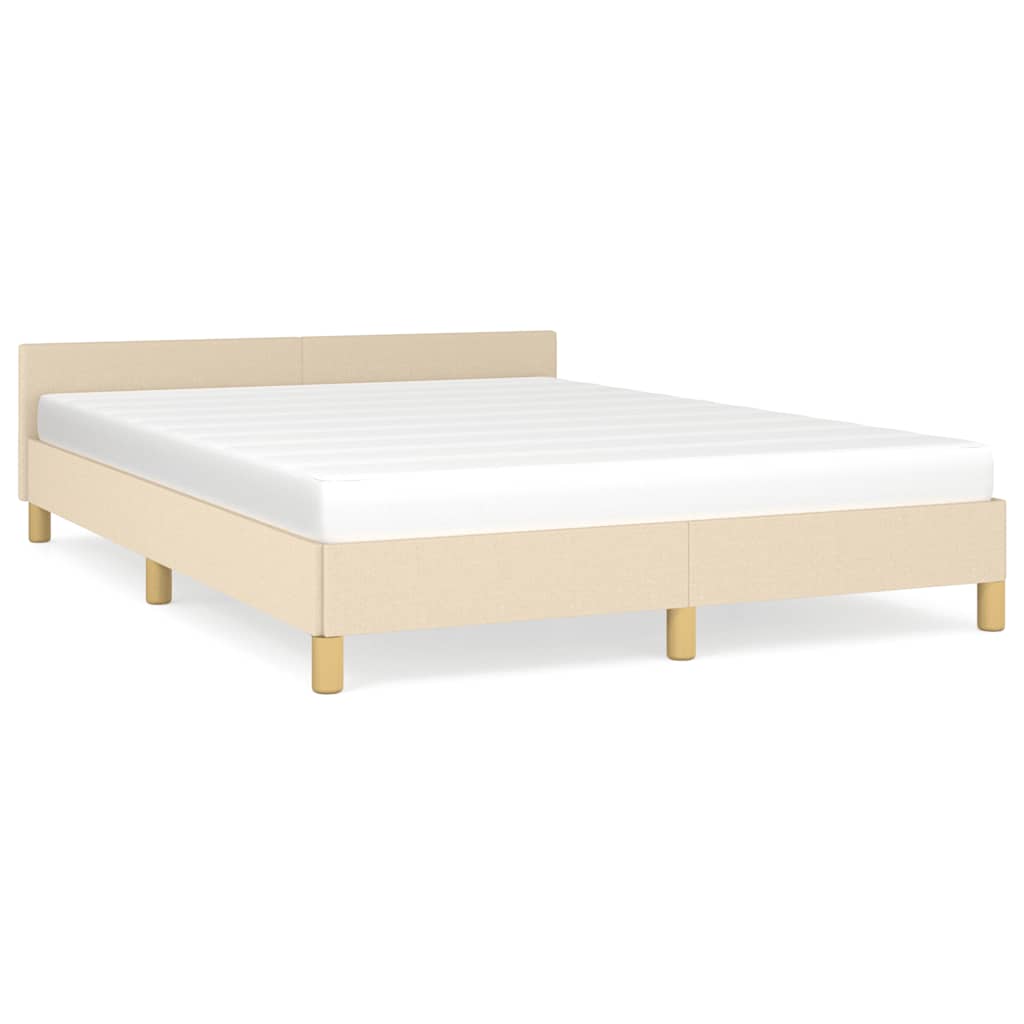 Cadre de lit sans matelas crème 140x200 cm tissu - XIOS