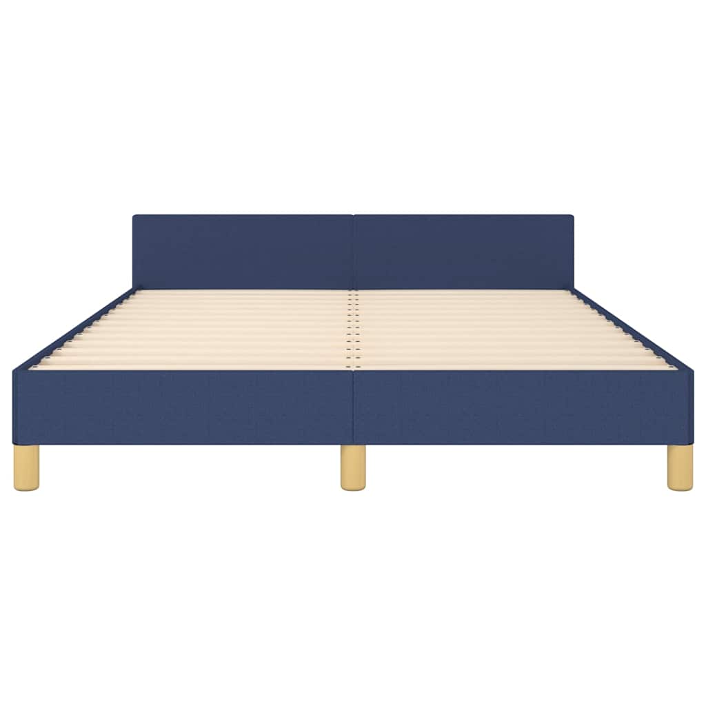 Cadre de lit avec tête de lit sans matelas bleu 140x200cm tissu - XIOS