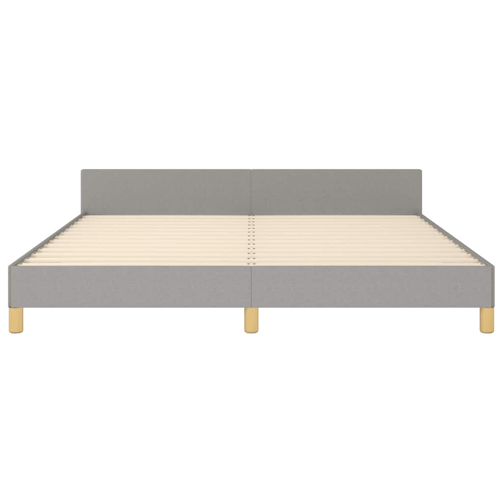 Cadre de lit sans matelas gris clair 160x200 cm tissu - XIOS