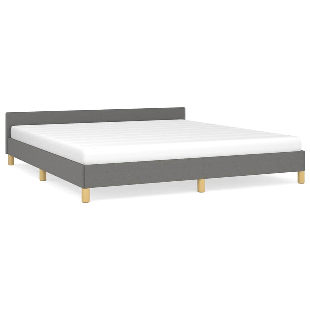 Cadre de lit sans matelas gris foncé 160x200 cm tissu - XIOS