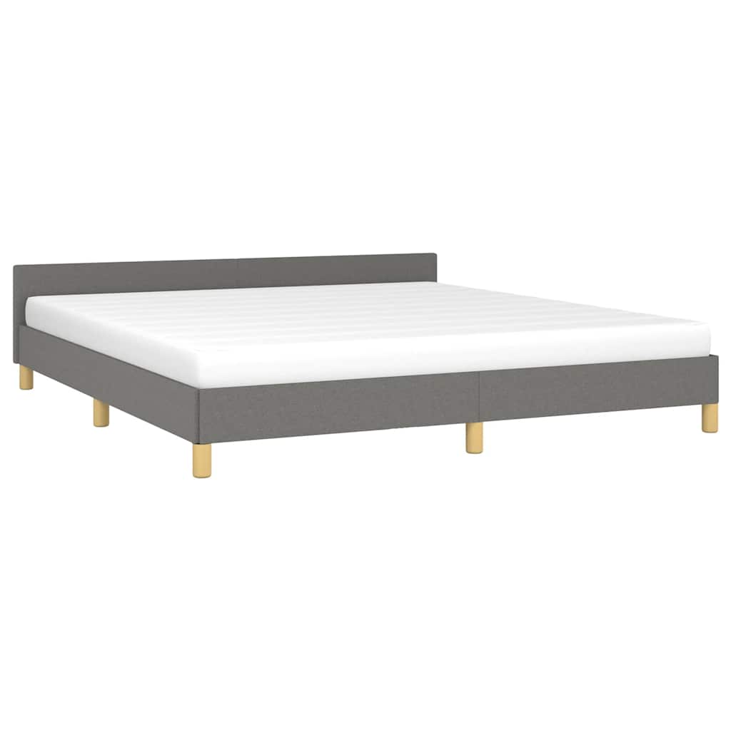 Cadre de lit sans matelas gris foncé 160x200 cm tissu - XIOS