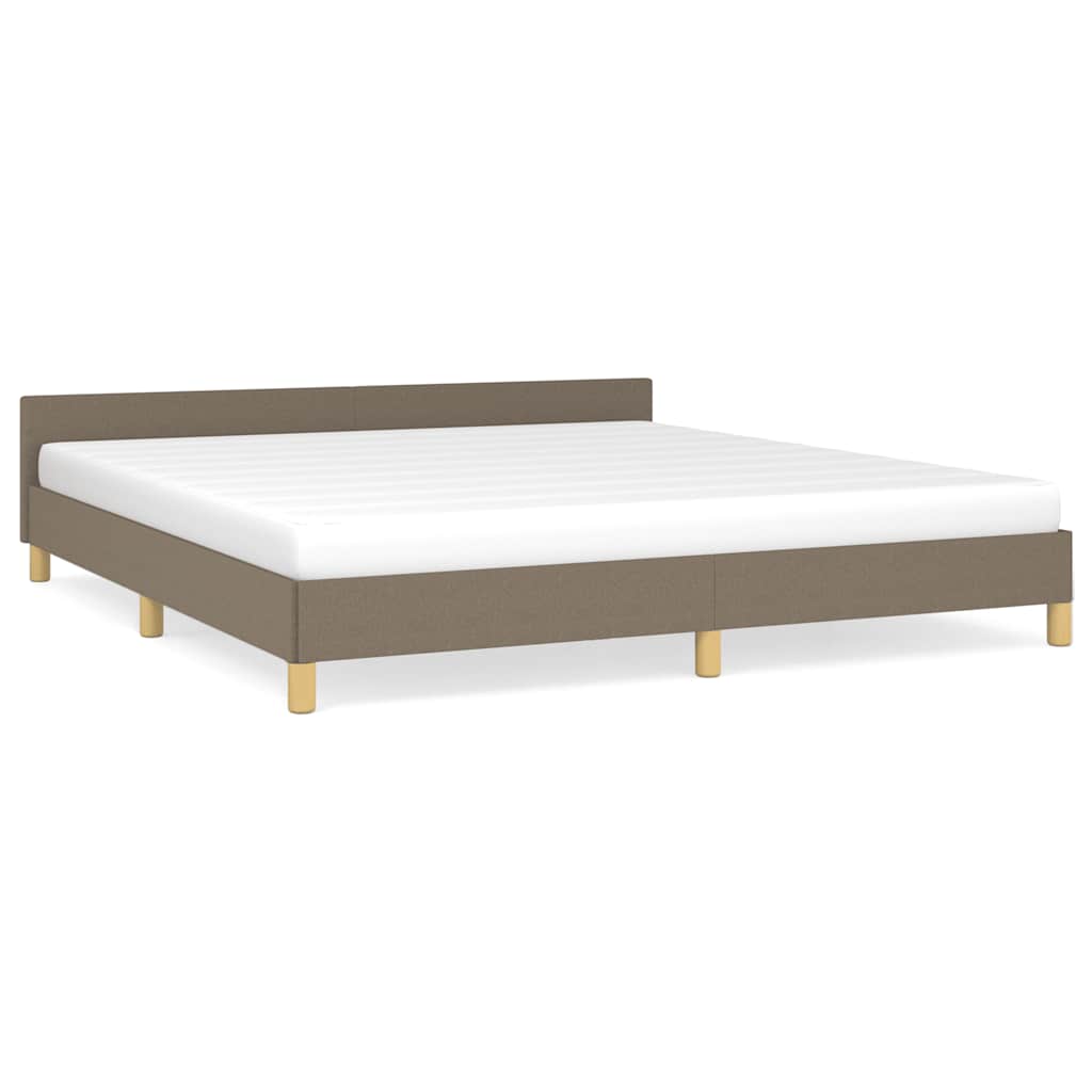 Cadre de lit sans matelas taupe 160x200 cm tissu - XIOS