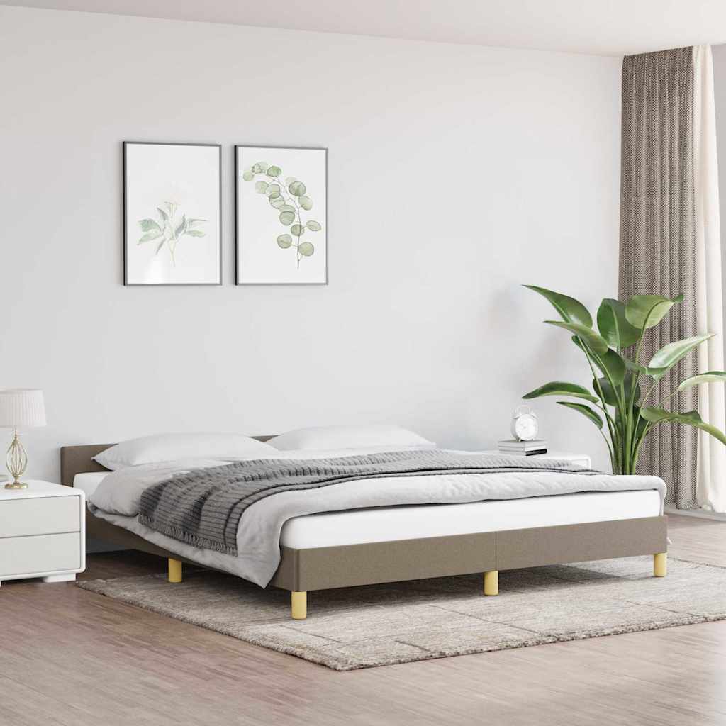 Cadre de lit sans matelas taupe 160x200 cm tissu - XIOS