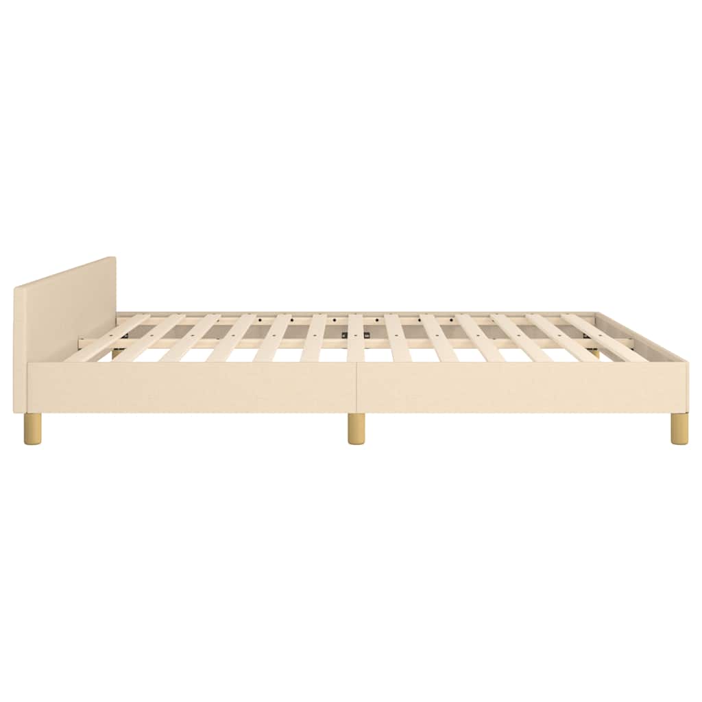 Cadre de lit sans matelas crème 160x200 cm tissu - XIOS