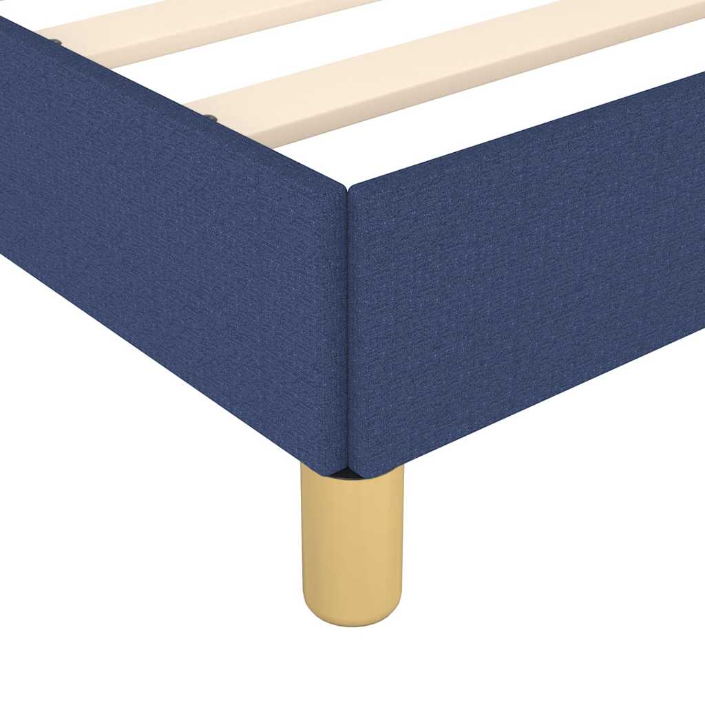 Cadre de lit avec tête de lit sans matelas bleu 160x200cm tissu - XIOS
