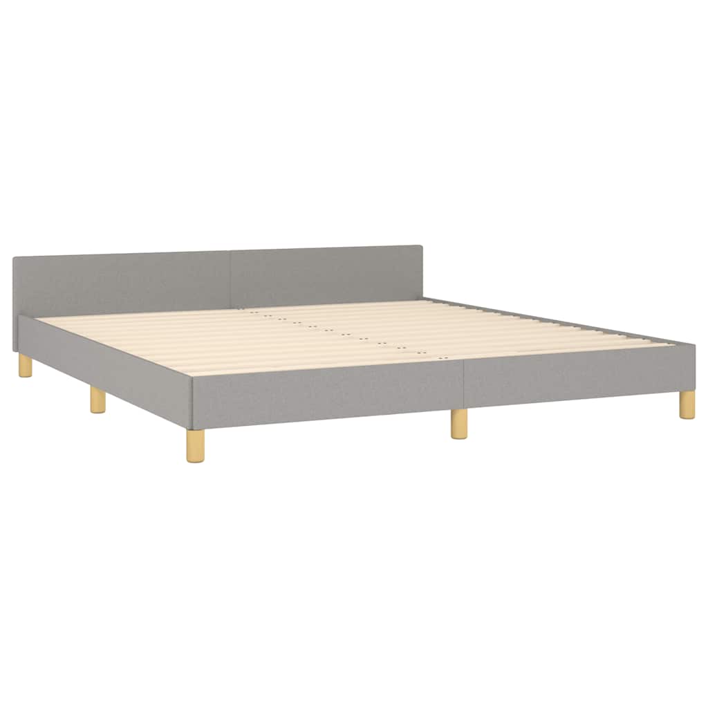 Cadre de lit sans matelas gris clair 180x200 cm tissu - XIOS