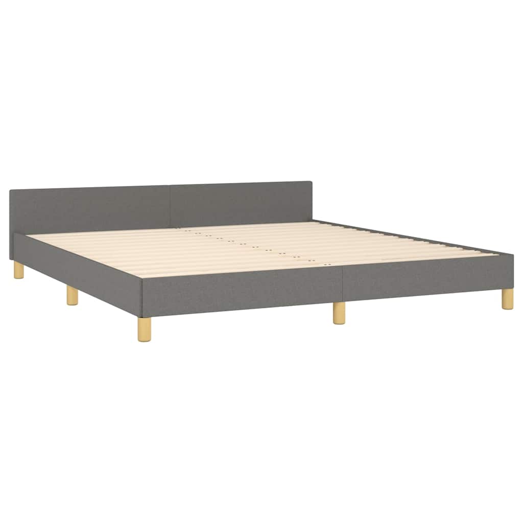 Cadre de lit sans matelas gris foncé 180x200 cm tissu - XIOS