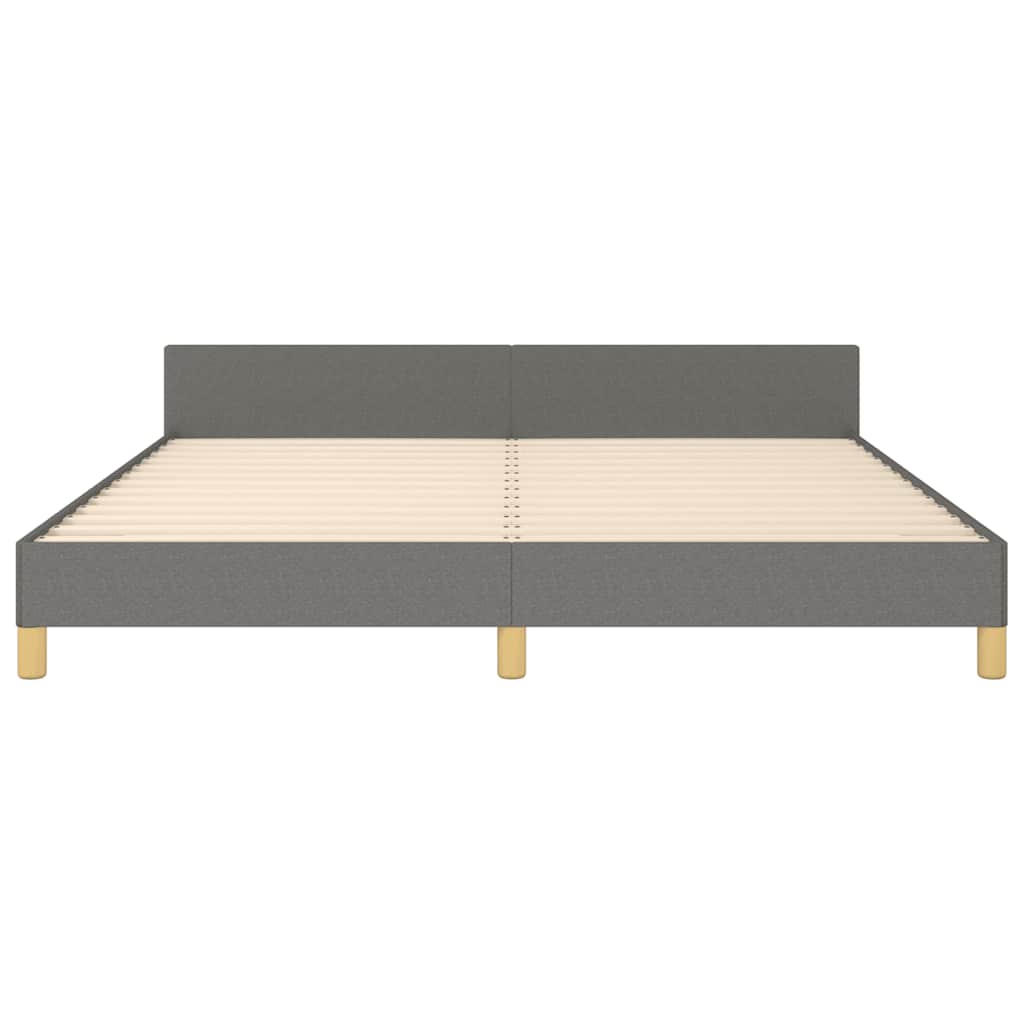 Cadre de lit sans matelas gris foncé 180x200 cm tissu - XIOS
