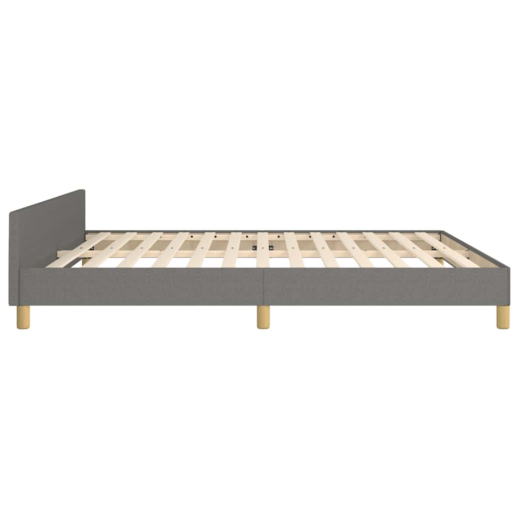 Cadre de lit sans matelas gris foncé 180x200 cm tissu - XIOS