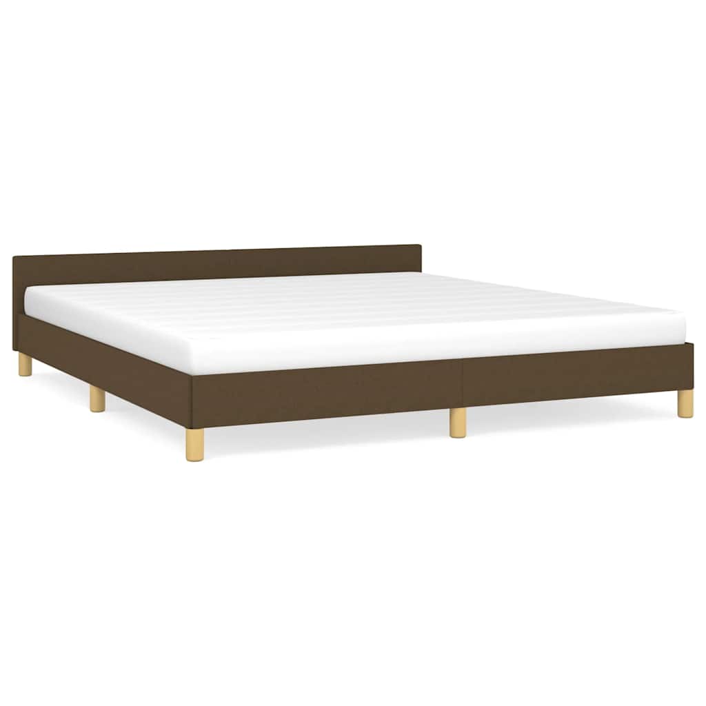 Cadre de lit sans matelas marron foncé 180x200 cm tissu - XIOS