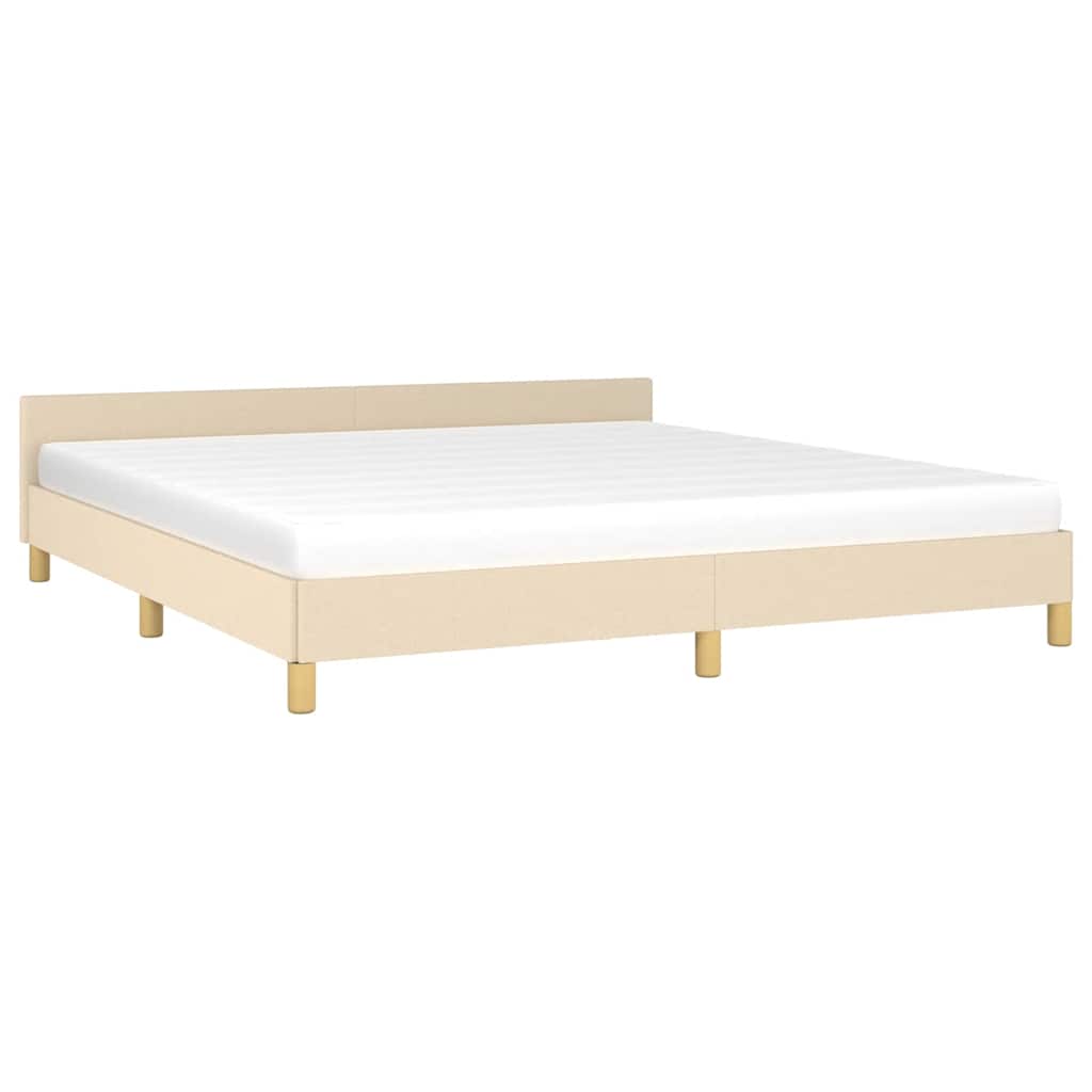 Cadre de lit sans matelas crème 180x200 cm tissu - XIOS