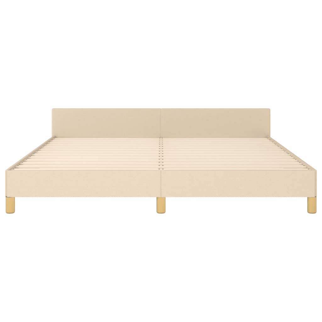 Cadre de lit sans matelas crème 180x200 cm tissu - XIOS