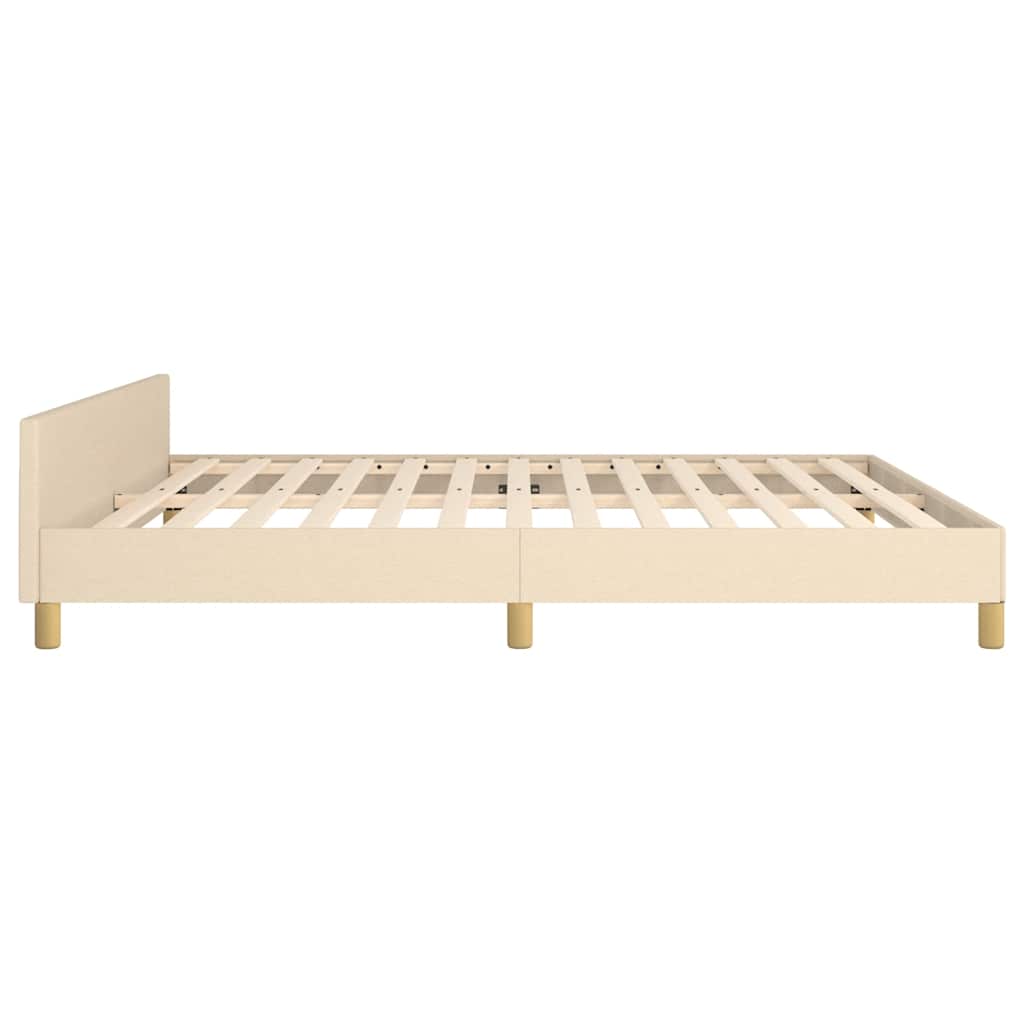 Cadre de lit sans matelas crème 180x200 cm tissu - XIOS