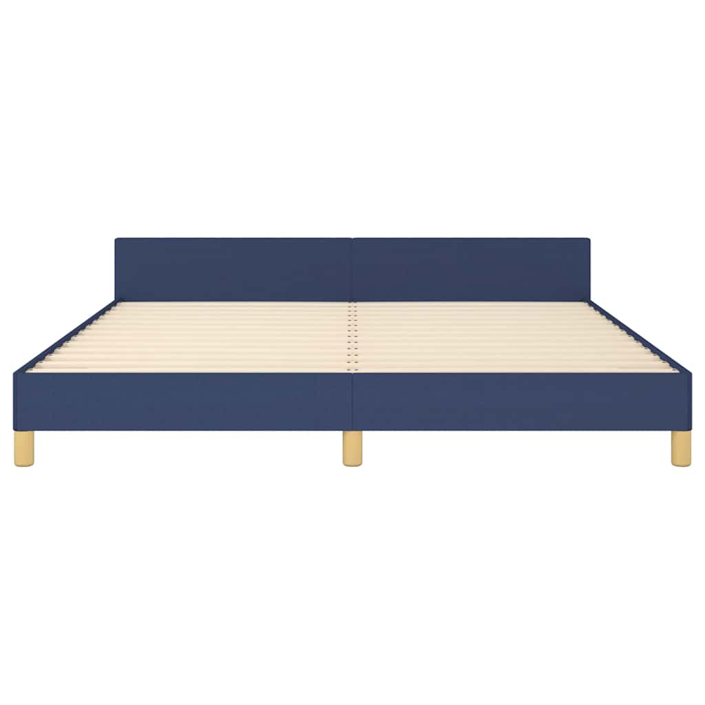 Cadre de lit avec tête de lit sans matelas bleu 180x200cm tissu - XIOS