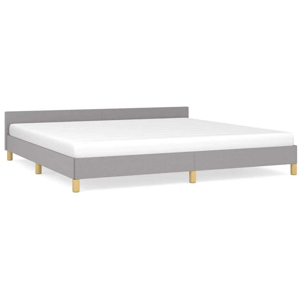 Cadre de lit sans matelas gris clair 200x200 cm tissu - XIOS