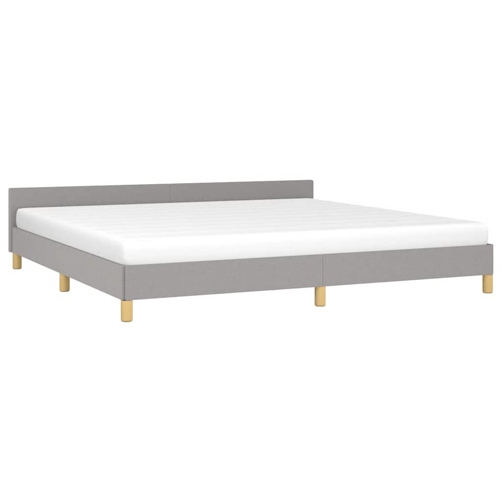 Cadre de lit sans matelas gris clair 200x200 cm tissu - XIOS