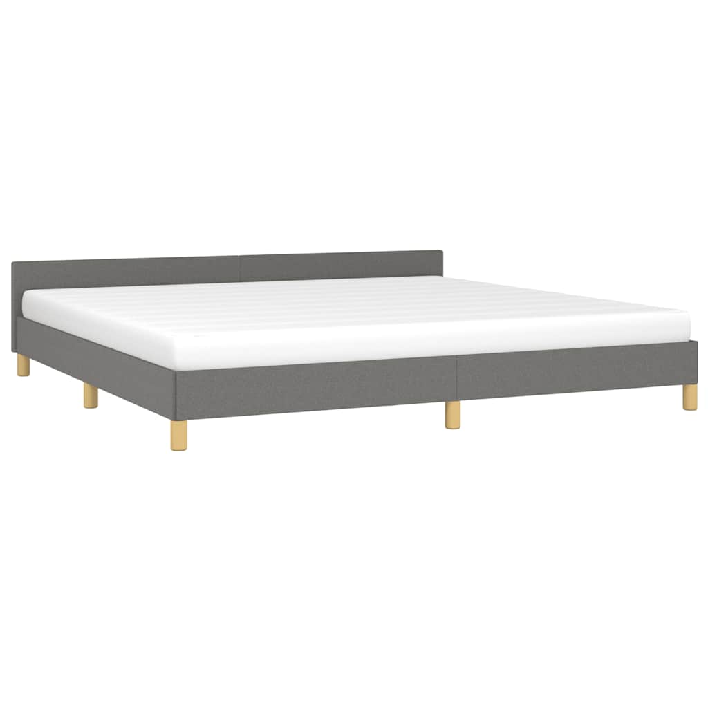 Cadre de lit sans matelas gris foncé 200x200 cm tissu - XIOS