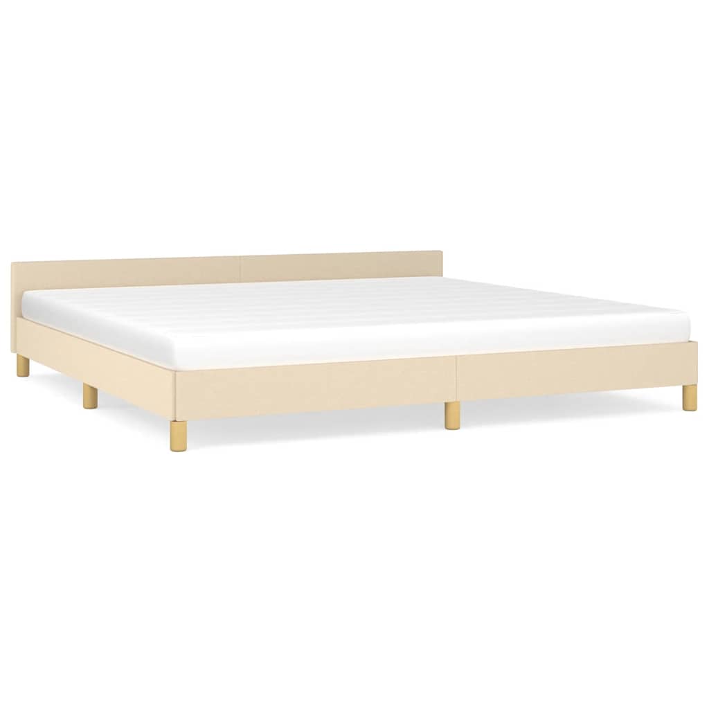 Cadre de lit sans matelas crème 200x200 cm tissu - XIOS