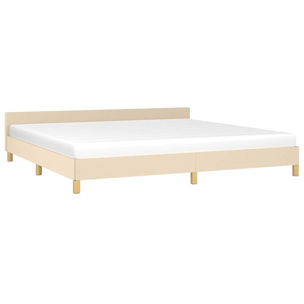 Cadre de lit sans matelas crème 200x200 cm tissu - XIOS