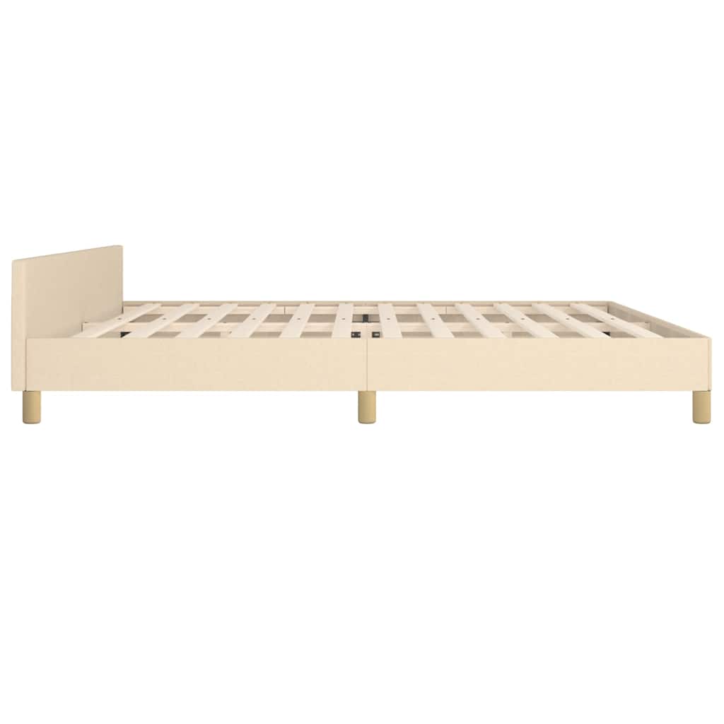 Cadre de lit sans matelas crème 200x200 cm tissu - XIOS